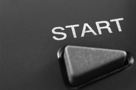 Video game controller start button macro with shallow depth of fieldの写真素材