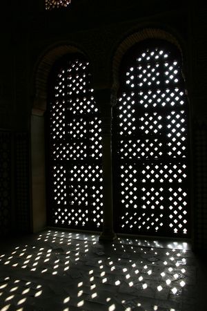 arched doors at Alhambra palace in Granada, Spainのeditorial素材
