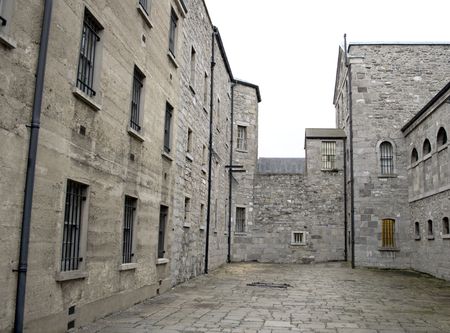 Old prison courtyard in Dublinの写真素材