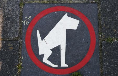 sign which prohibites dog to poopの写真素材