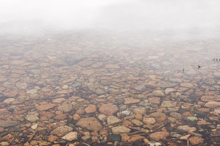 Rocks underwater at a lakeの写真素材