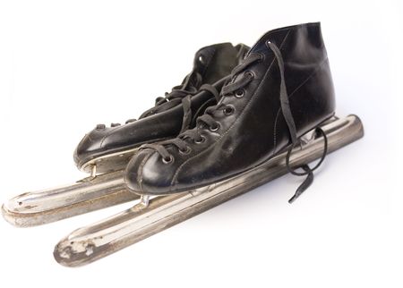 Ice skates isolated on a white backgroundの写真素材