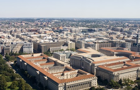 High angle view from washington monument on Washington DCの写真素材