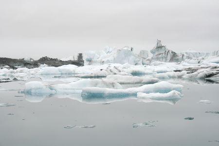 beautiful icebergs in Icelandic lakeの写真素材