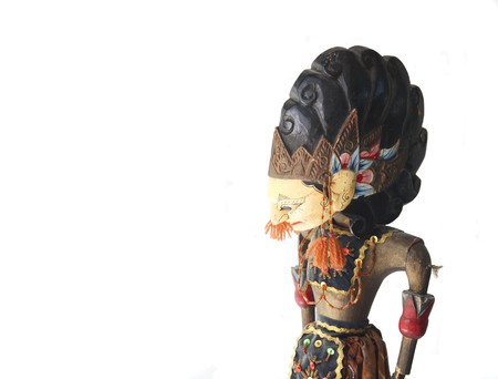 Upper part of Indonesian wajang golek puppetの写真素材