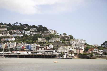 Houses on seaside in Dartmoorの写真素材