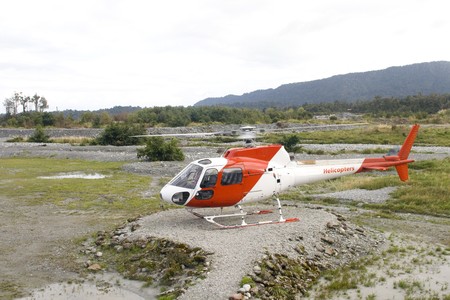 Helicopter on platform waiting for take offの写真素材