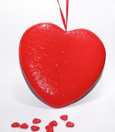 Big and small valentine heartsの写真素材