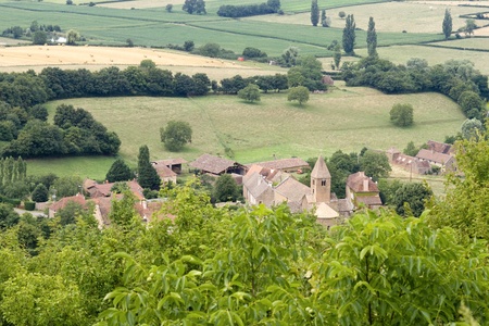 Medieval village in Burgundy in Franceの写真素材