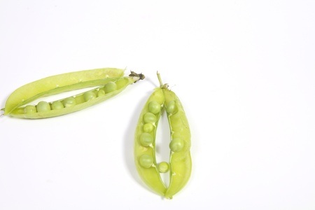 Fresh gree peas in podsの写真素材