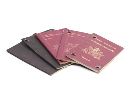 Five non valid Dutch passports from 1975 to 2000