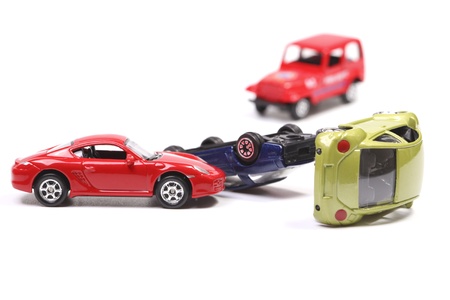 Car crash with toy cars