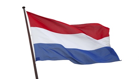Dutch red white and blue blowing isolated