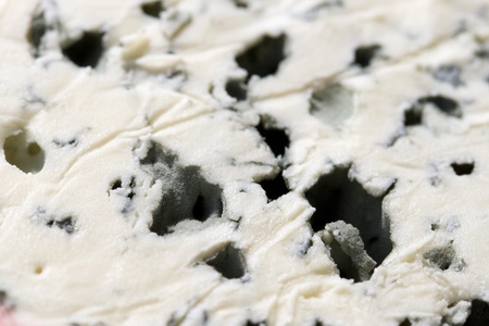 Macro shot of the blue veins in French Roquefort cheeseの写真素材