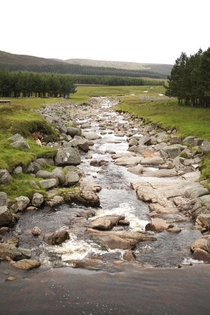 Stream near Loch Muick in Scotlandの写真素材