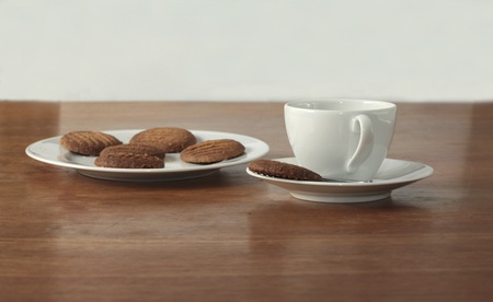 Coffee and homemade cookiesの写真素材