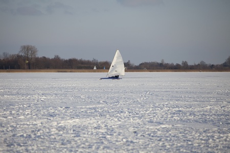 Man surfing on ice の写真素材