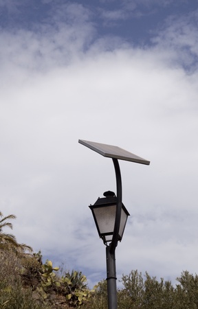 Solar energy on a cloudy dayの写真素材