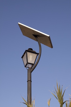 Solar energy used for lantern  on sunny dayの写真素材
