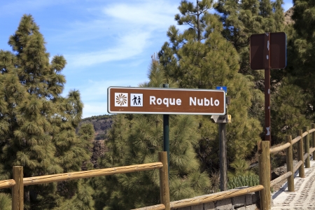 Sign of the roque nublo on Gran Canariaの写真素材
