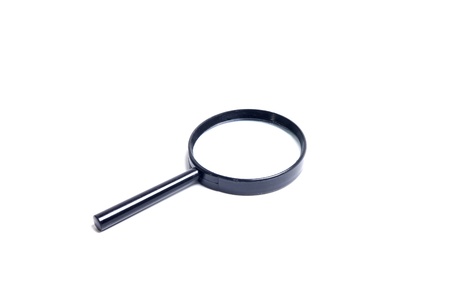 Magnifying glass on a white backgroundの写真素材