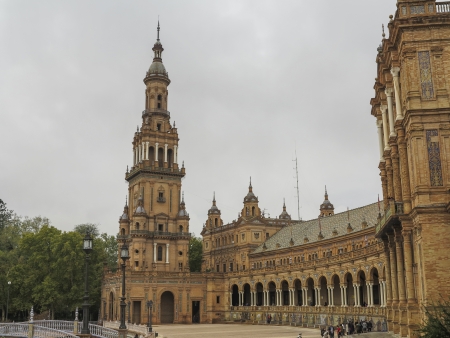 Plaza de Espana in Seville was built in 1928 for the Ibero-American Exposition of 1929.の写真素材
