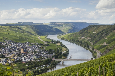 View on the Mosel valley in Germanyの写真素材
