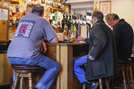 BALLATER, UK - JULY 22: Inside a local pub, for drinking and socializing, focal point of the community, on July 22, 2011. Pub business, about 53,500 pubs in UK, has been declining every year

のeditorial素材