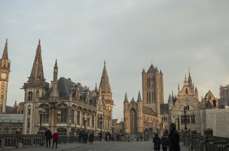 GHENT, BELGIUM - NOV 27  View from Saint Michaelのeditorial素材