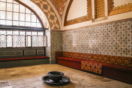 Beautiful interior of the harem of the sultan at Topkapi palace in Istanbul