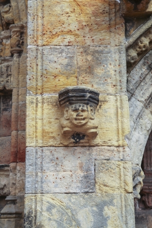 Laughing figure on wall of Rosslyn Chapel in Scotlandのeditorial素材
