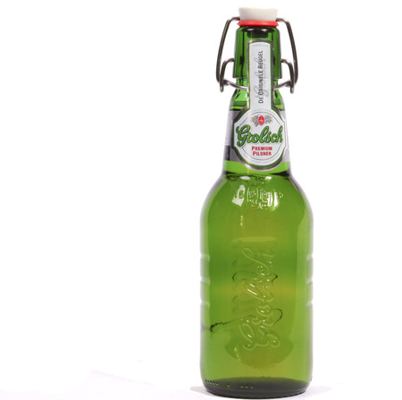 THE NETHERLANDS-CIRCA APRIL 2011: Grolsch beer in its typical beer bottle with swing top cap, circa 2011のeditorial素材