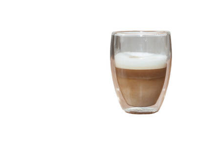 Glass with Latte Machiato isolated on white