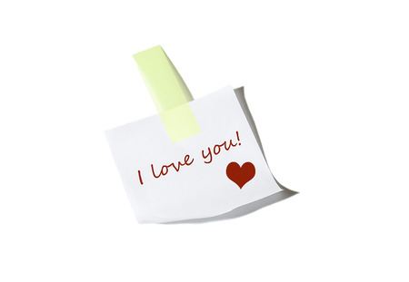I love you note on whiteの写真素材