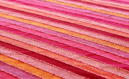 Close up of a colorful rugの写真素材