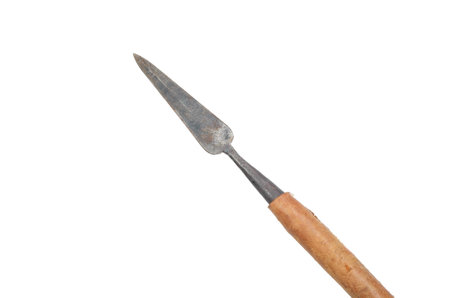 Medieval spear isolated on whiteの写真素材
