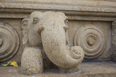 Stone elephants bas-relief, architecture detail on sacred stupa Ruwanmalisaya dagoba, Anuradhapura, Sri Lanka

の写真素材