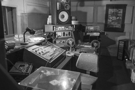 TROYWOOD, SCOTLAND -JULY 26:Vintage radio studio  underground at Scotlands Secret Nuclear Bunker in Troywood in Scotland on july 26, 2011, After the cold war, the unvisible bunker hidden beneath a traditional Scottish farmhouse, turned into a museum  
のeditorial素材