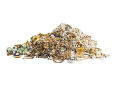 Gold and silver jewellery の写真素材