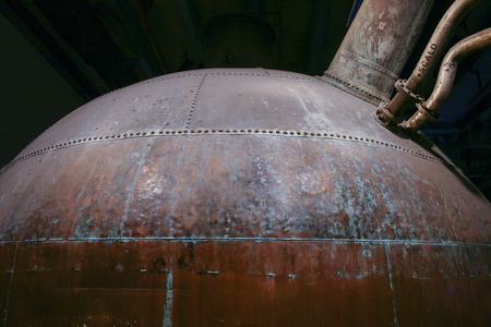 Vintage copper tank for boiling and making beerの写真素材