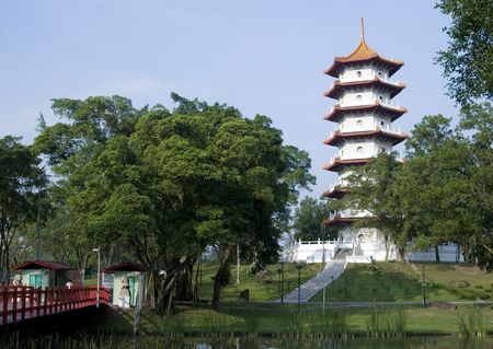 Shot of the Chinese garden in Singaporeの写真素材