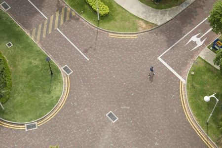 Top view shoot of a crossroad from a balcony.の写真素材