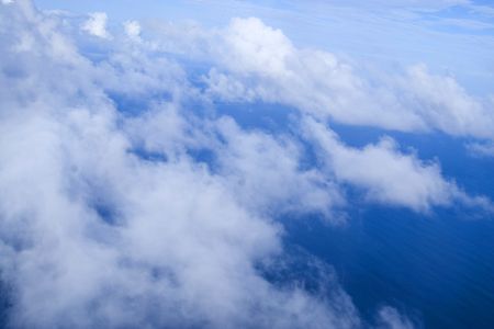 Clouds taken from a window of a airplane.