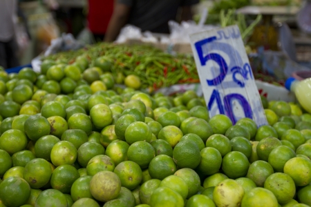Vegetable stall in the marketの写真素材