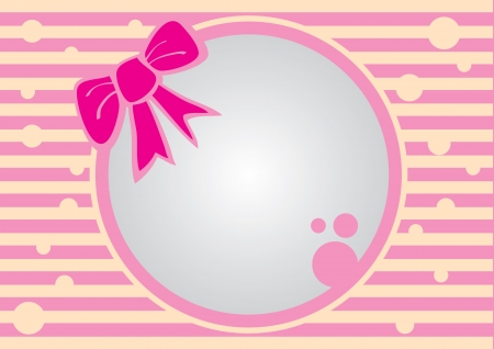 Pink and yellow colored bars background combine with circle frame and pink ribbon のイラスト素材