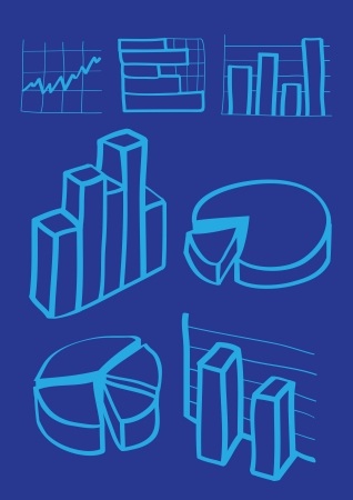 Hand drawn illustration of business charts icon のイラスト素材