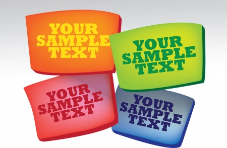 Vector illustration of 4 colors boxes with sample text のイラスト素材