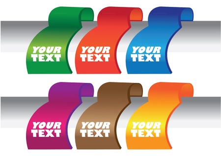 Six colorful tags with area for own copy のイラスト素材