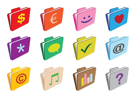 A set of folders with selling business iconsのイラスト素材