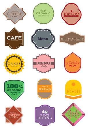 Set of vintage retro restaurant badges and labelsのイラスト素材